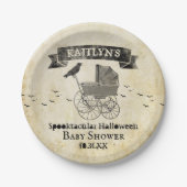 Vintag Stroller Halloween Kinderdusche Pappteller (Vorderseite)