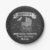 Vintag Stroller Halloween Kinderdusche Pappteller (Vorderseite)