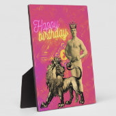 Vintag Strongman Funky Altered Art Geburtstagtisch Fotoplatte (Seite)