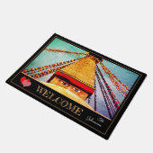 Vintag Stupa - Boudhanath, Kathmandu, Nepal Fußmatte (Schrägansicht)