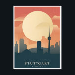 Vintag Stuttgart Deutschland Reiseallemagne Postkarte<br><div class="desc">Vintag,  Retro,  Reisen,  modern,  Aquarell,  Stuttgart,  Deutschland,  Tourismus, </div>