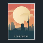 Vintag Stuttgart Deutschland Reiseallemagne Postkarte<br><div class="desc">Vintag,  Retro,  Reisen,  modern,  Aquarell,  Stuttgart,  Deutschland,  Tourismus, </div>