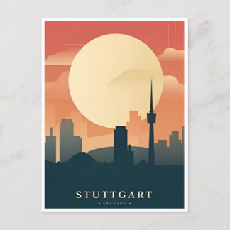 Vintag Stuttgart Deutschland Reiseallemagne Postkarte