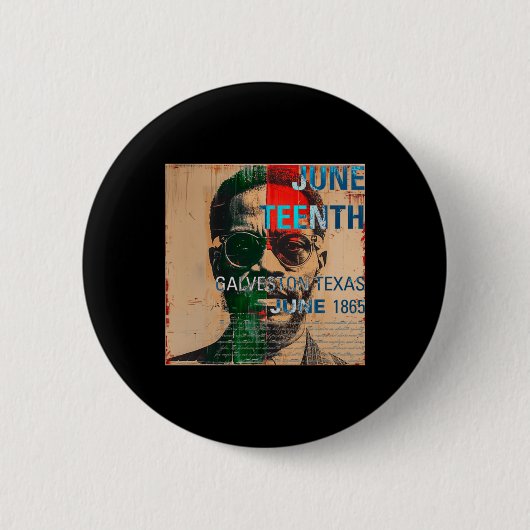 Vintag Style 1865 Juneteenth Galveston Texas Blac Button (Vorderseite)