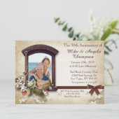 Vintag Style 50th Anniversary Einladung (Stehend Vorderseite)