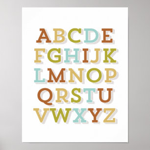 Vintag Style Alphabet Poster