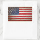 Vintag Style American Flag Patriotic Design Rechteckiger Aufkleber (Tasche)