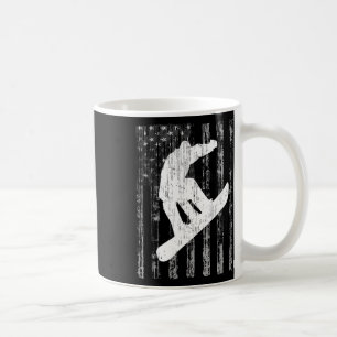Vintag Style American Flag T Shirt Snowboarding S Kaffeetasse