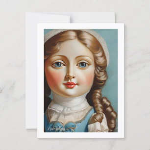 Vintag Style Art Doll Postkarte