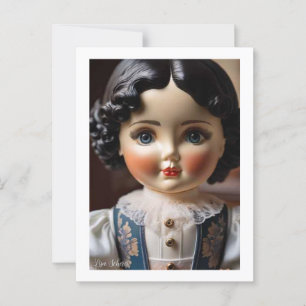 Vintag Style Art Doll Postkarte