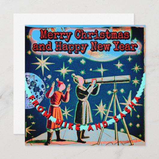 Vintag Style Astronomen Weihnachten Telescope Sky (Vorne/Hinten)