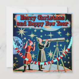 Vintag Style Astronomen Weihnachten Telescope Sky