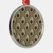 Vintag Style Avocado Pattern Silbernes Ornament (Rechts)