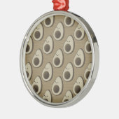 Vintag Style Avocado Pattern Silbernes Ornament (Links)