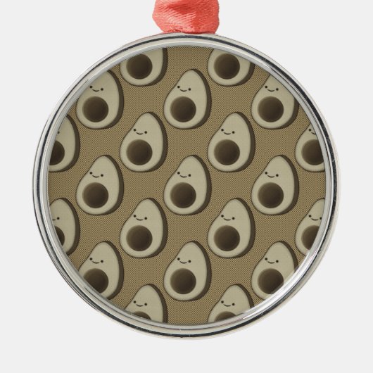 Vintag Style Avocado Pattern Silbernes Ornament (Vorne)