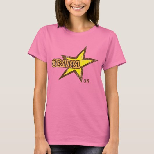 Vintag Style Barack Obama Star T Shirt (Vorderseite)