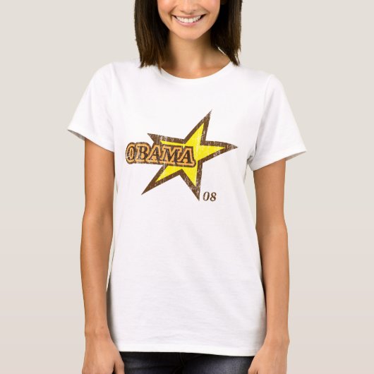 Vintag Style Barack Obama Star T Shirt (Vorderseite)