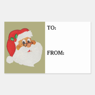 Vintag Style Black Santa Pop Art Geschenk Tag Aufk Rechteckiger Aufkleber