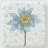Vintag Style Blue Daisy Blume Untersetzer (Vorderseite)