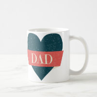 Vintag Style Blue Heart Vater Tasse