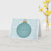 Vintag Style Blue Ornament Weihnachtskarte Karte (Gelbe Blume)