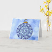Vintag Style Blue Weihnachtsschmuckkarte Karte (Gelbe Blume)