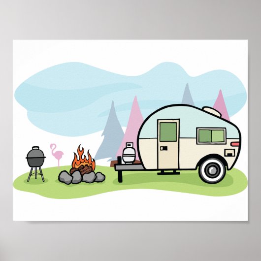 Vintag Style Camper Poster (Vorne)