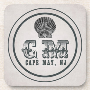 Vintag Style Cape May NJ Beach Tag Drink Coasters Getränkeuntersetzer