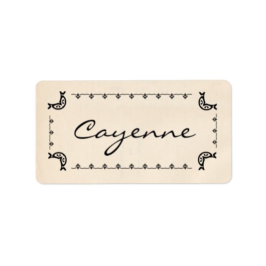 Vintag Style Cayenne Pepper Herb Labels Adressaufkleber (Vorne)
