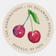 Vintag Style Cherries HandGezeichnet Rücksendeadre