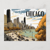 Vintag Style Chicago Postcard Postkarte (Vorderseite)