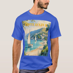 Vintag Style Cote D'Azur Französischer T - Shirt f