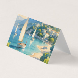 Vintag Style Cote D'Azur French Travel Card