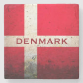 Vintag Style Denmark Flag Untersetzer! Steinuntersetzer (Vorderseite)