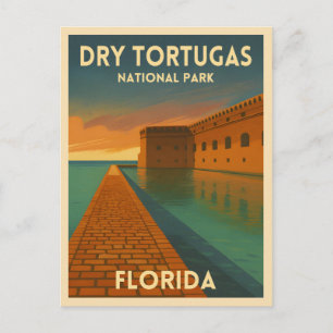 Vintag Style Dry Tortugas Nationalpark Florida Postkarte