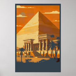 Vintag Style Egypt Poster Illustration