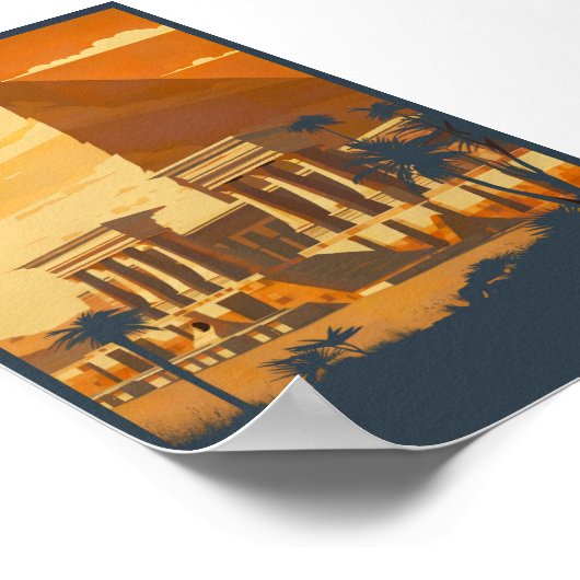 Vintag Style Egypt Poster Illustration (Ecke)