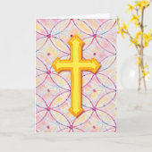 Vintag Style Faith Gold Cross Ostercard Karte (Gelbe Blume)