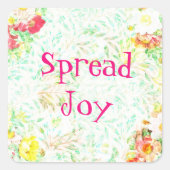 Vintag Style Floral Blume Spread Joy Sticker (Vorderseite)