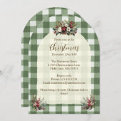 Vintag Style Gingham Florals Christmas Arch Einladung (Vorne/Hinten)
