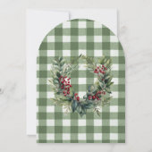 Vintag Style Gingham Florals Christmas Arch Einladung (Rückseite)