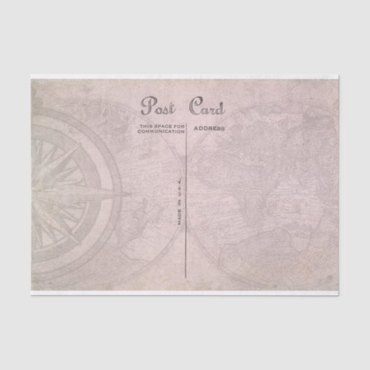 Vintag Style Globe Map und Compass Seidenpapier (Vorderseite)