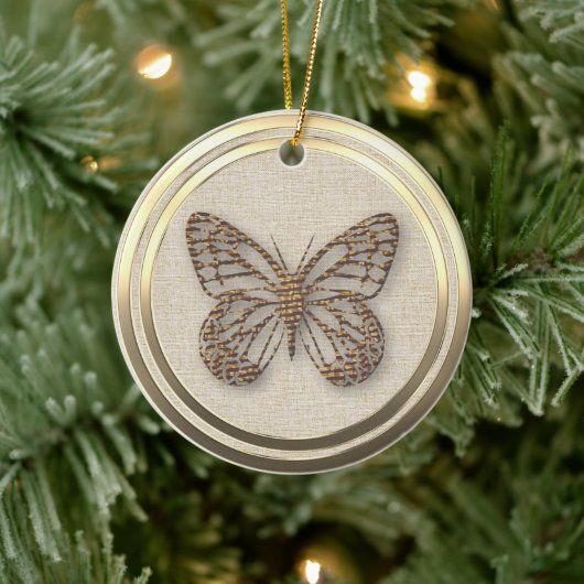 Vintag Style Gold Butterfly Keramik Ornament (Baum)