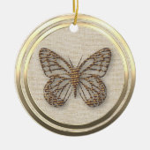 Vintag Style Gold Butterfly Keramik Ornament (Vorne)