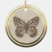 Vintag Style Gold Butterfly Keramik Ornament (Hinten)