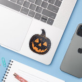 Vintag Style Halloween Pumpkin Aufkleber (Laptop mit iPhone)