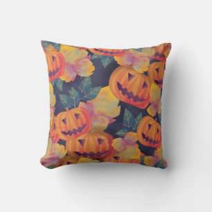 Vintag Style Halloween Pumpkins   Dekokissen