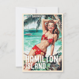 Vintag Style Hamilton Island Travel Card Karte