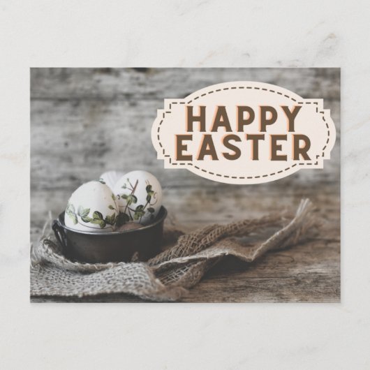 Vintag Style Happy Osterpostkarte Postkarte (Vorderseite)