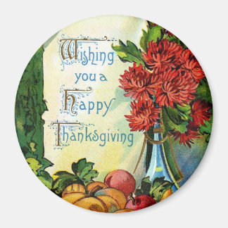 Vintag Style Happy Thanksgiving Magnet
